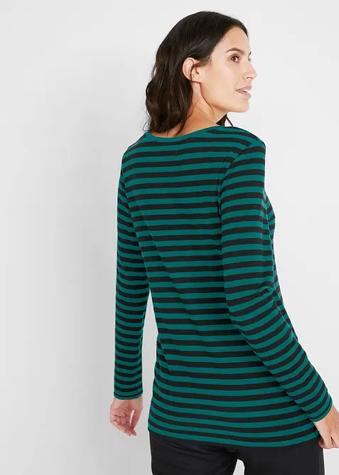 T-shirt manches longues en coton extensible, bonprix