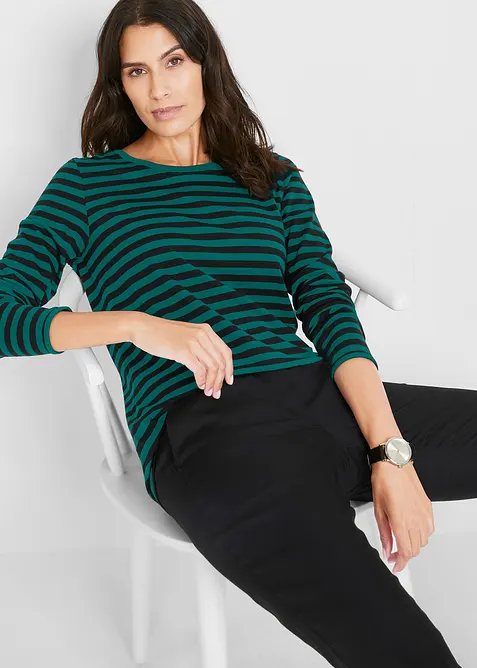 T-shirt manches longues en coton extensible, bonprix