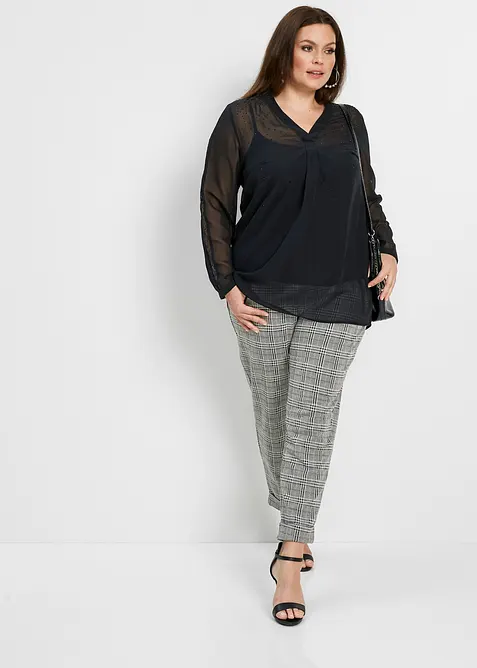 Pantalon jogger &agrave; carreaux Prince de Galles, bonprix