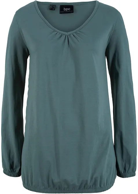 Langarmshirt mit Gummizug aus reiner Baumwolle, bonprix