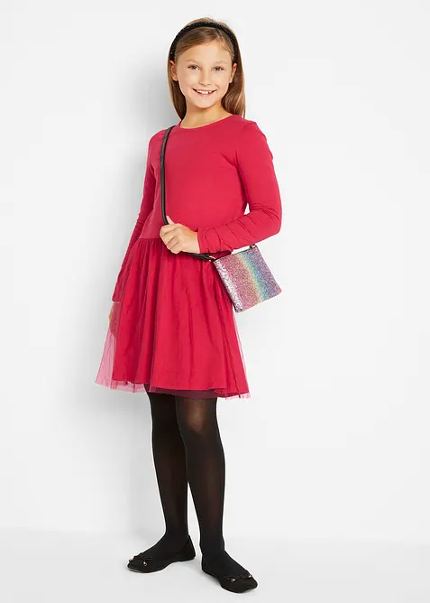 Robe en jersey avec tulle, bonprix