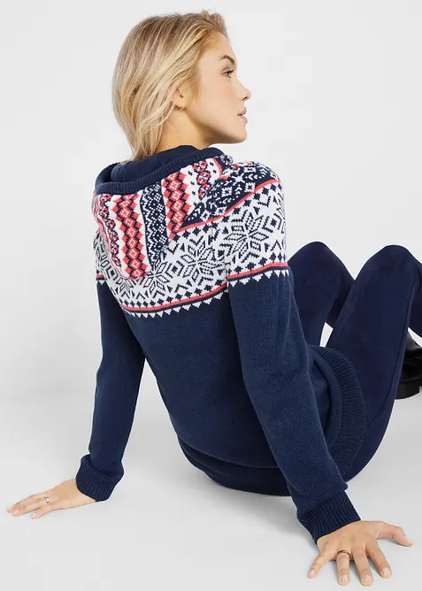 Norweger-Pullover mit Kapuze, bonprix