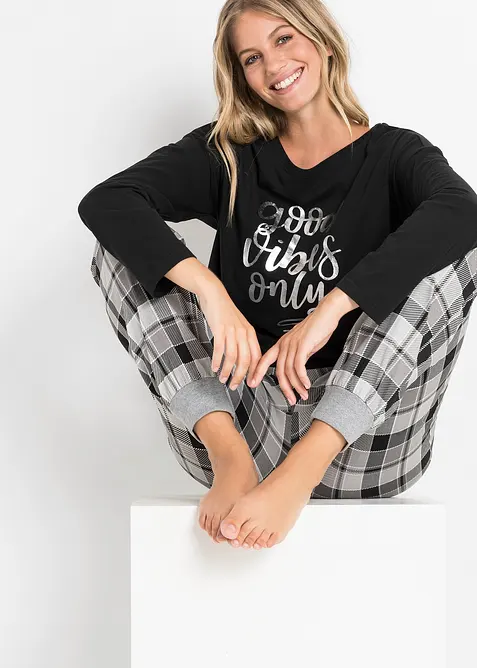 Pyjama mit oversized Shirt, bonprix
