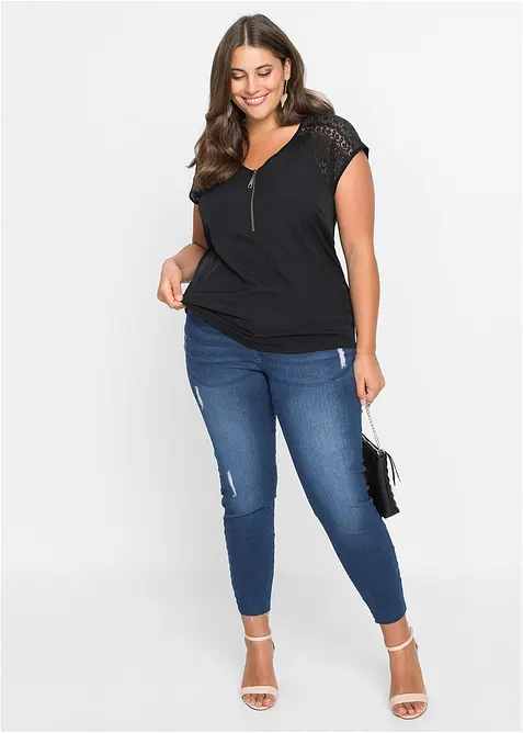 Shirt mit Spitzeneinsatz, bonprix