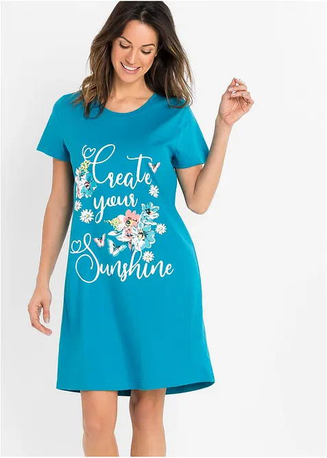 Kurzes Nachthemd aus reiner Baumwolle (2er Pack), bonprix