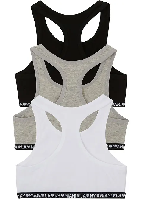 Lot de 3 brassières en coton doux et extensible, bonprix