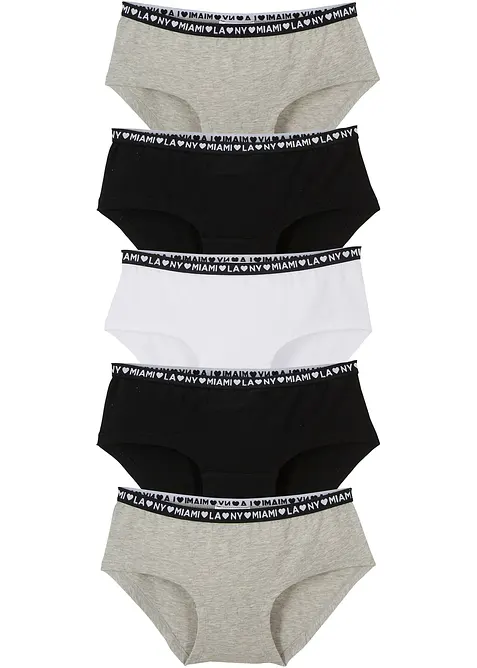 Lot de 5 shorties en coton doux et extensible, bonprix