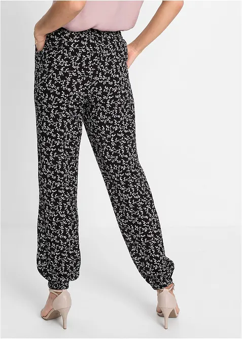 Pantalon 100% viscose, taille élastiquée, bonprix