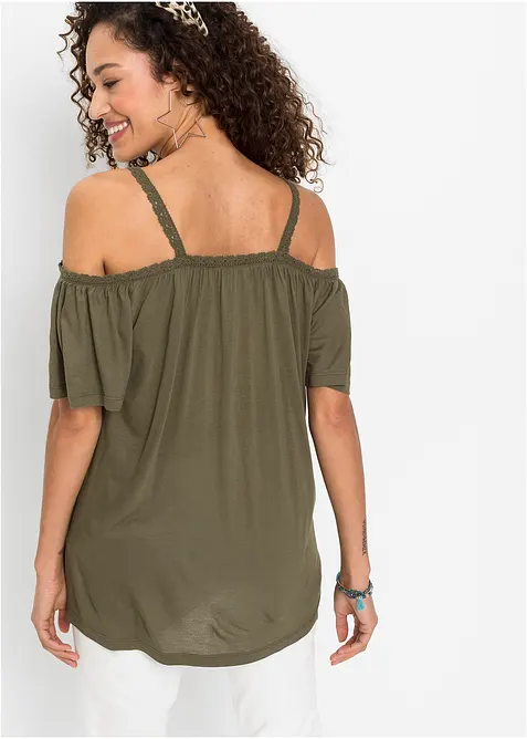 Cold-Shoulder-Shirt aus softer Viskose, bonprix