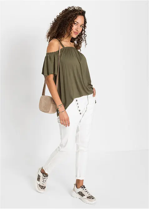 Cold-Shoulder-Shirt aus softer Viskose, bonprix