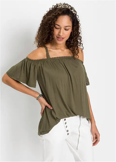 Cold-Shoulder-Shirt aus softer Viskose, bonprix