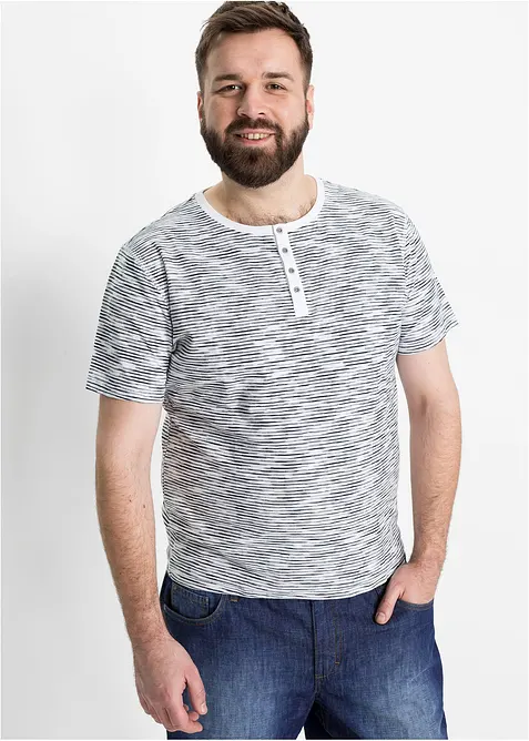 T-shirt à col Henley, 100% coton, bonprix