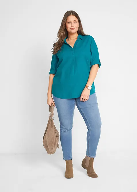 Leinen-Bluse, 3/4-Arm, bonprix