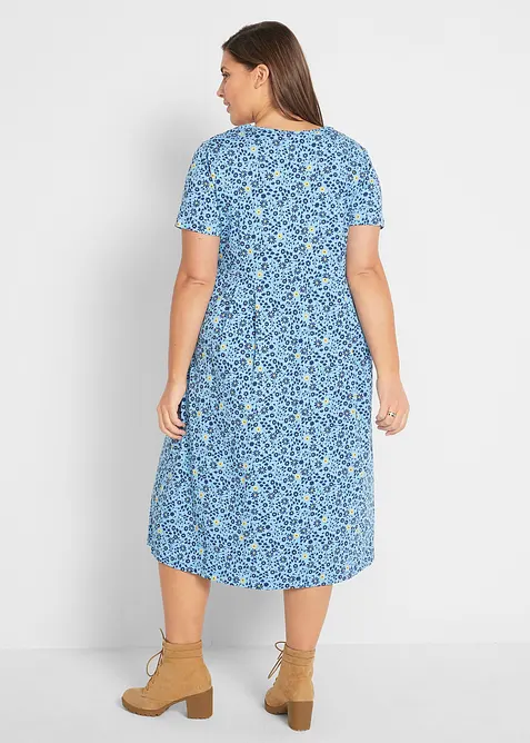 Robe en jersey de coton, longueur midi, bonprix