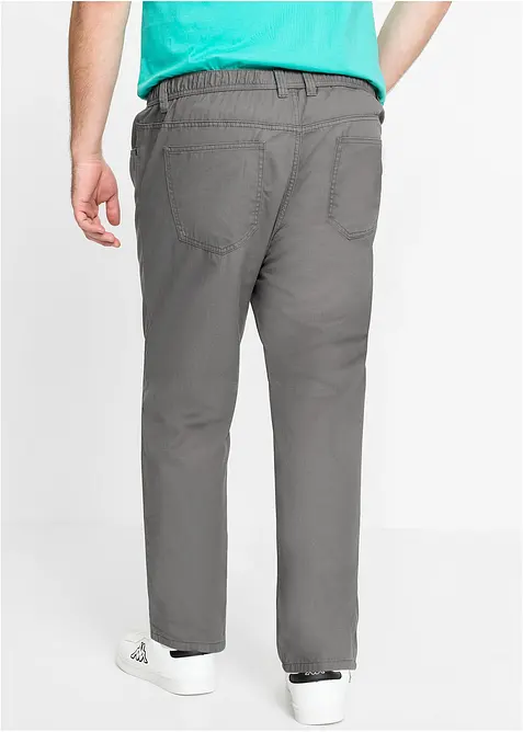 Lot de 2 pantalons droits à taille élastiquée, Regular, bonprix