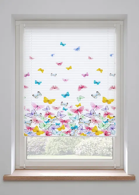 Store plissé motifs papillons, bonprix