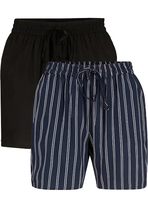 Lot de 2 shorts en viscose avec ceinture &agrave; nouer, bonprix