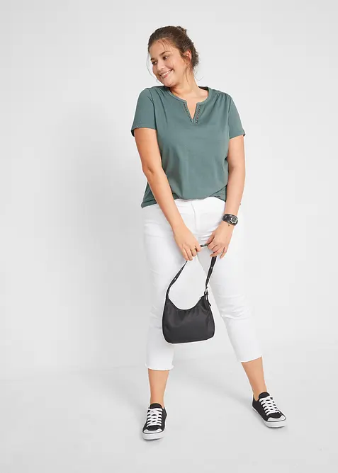 Shirt mit dekorativem Ausschnitt, bonprix