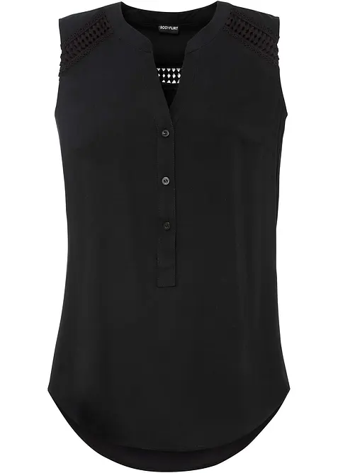 Blouse sans manches avec d&eacute;tail au crochet, bonprix