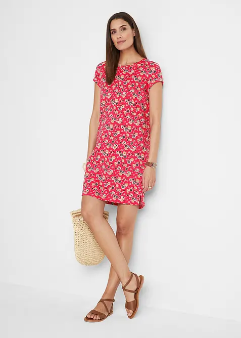 Shirtkleid mit seitlichen Schlitzen aus reiner Baumwolle (2er Pack), bonprix