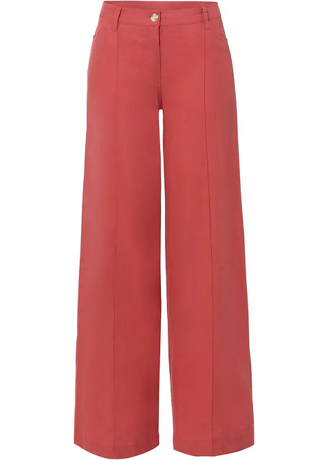 Pantalon palazzo léger en lin mélangé, bonprix