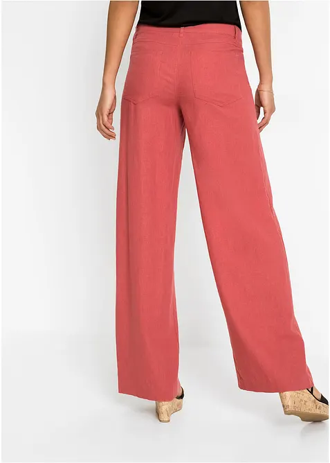 Pantalon palazzo léger en lin mélangé, bonprix