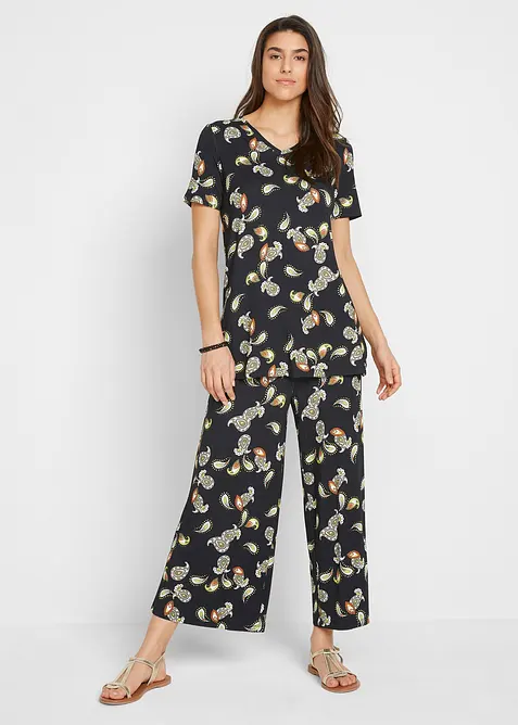 Shirt und Culotte aus flie&szlig;endem Viskose-Mix, (2-tlg.Set), bonprix