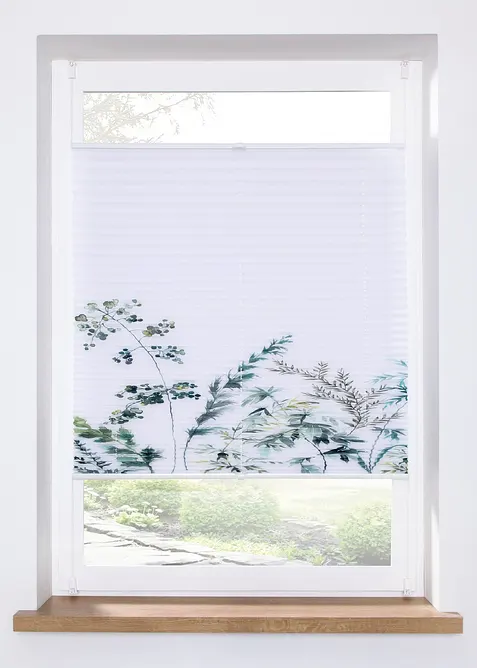 Store plissé à imprimé végétal, bonprix