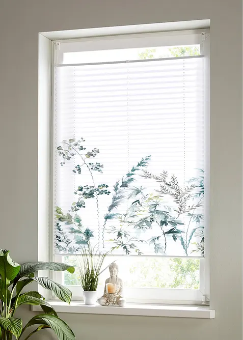 Store plissé à imprimé végétal, bonprix