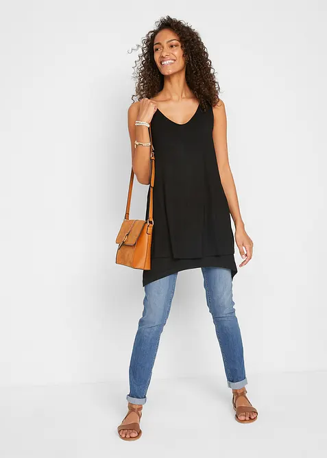 Doppellagiges Long-Top aus Viskose-Mix, bonprix