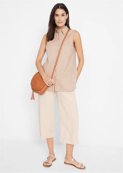Jupe-culotte en lin, longueur mollet, bonprix