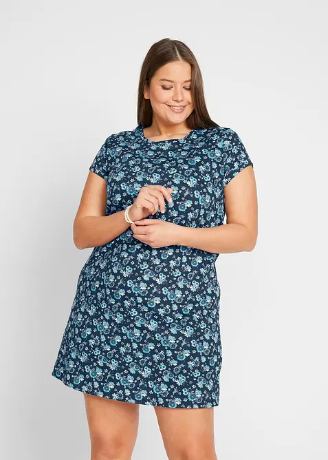 Shirtkleid mit seitlichen Schlitzen aus reiner Baumwolle (2er Pack), bonprix