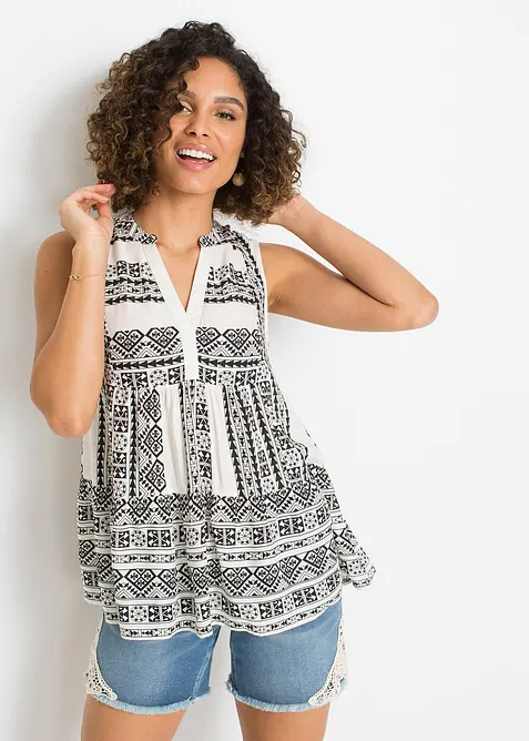 Blouse sans manches en viscose douce, bonprix