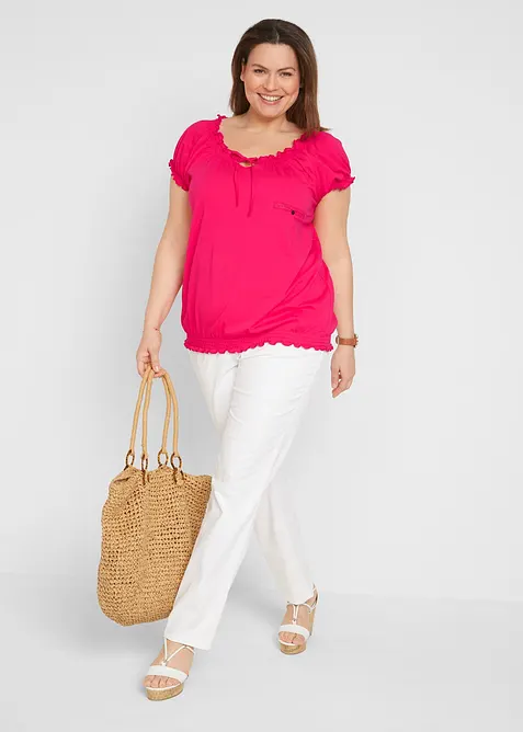 Pantalon &agrave; enfiler avec taille confortable, Straight, bonprix