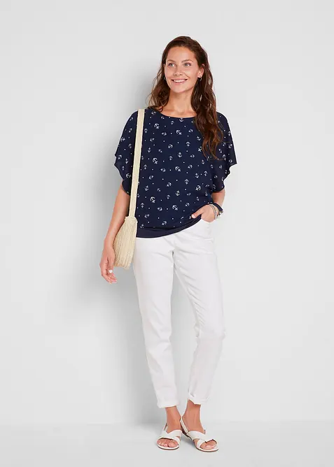 Georgette-Shirt, kurzarm, bonprix