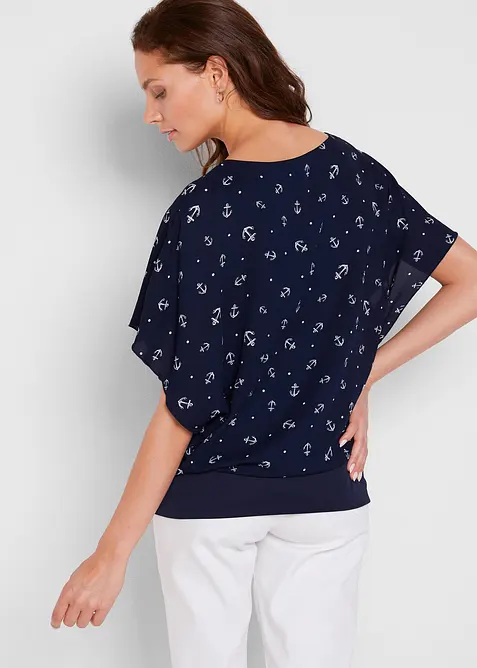 Georgette-Shirt, kurzarm, bonprix
