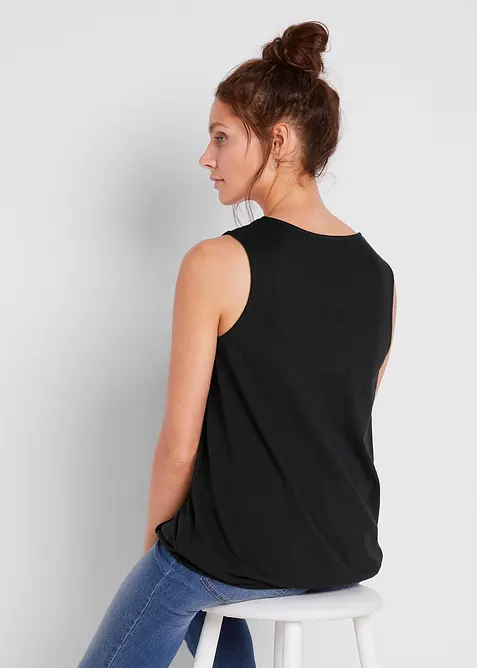 Baumwoll Top in Wickeloptik mit Gummibund, bonprix