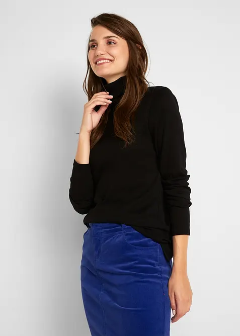 T-shirt col roulé 100% coton, bonprix