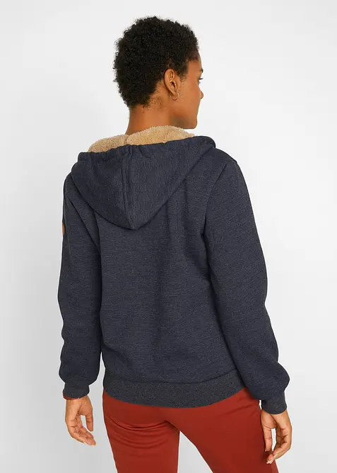 Gilet zippé à capuche avec doublure peluche, bonprix