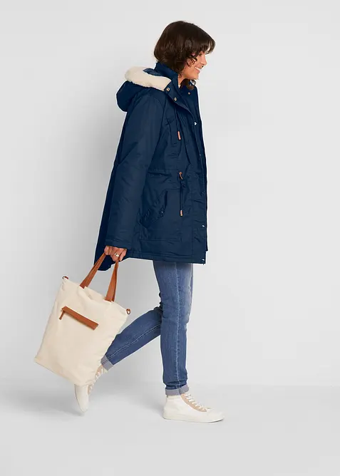 Parka rembourrée avec bordure sherpa, bonprix