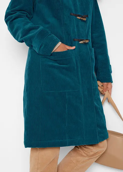 Duffle-coat en velours côtelé doublé, bonprix