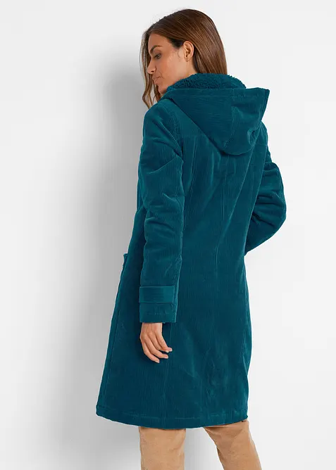 Duffle-coat en velours côtelé doublé, bonprix