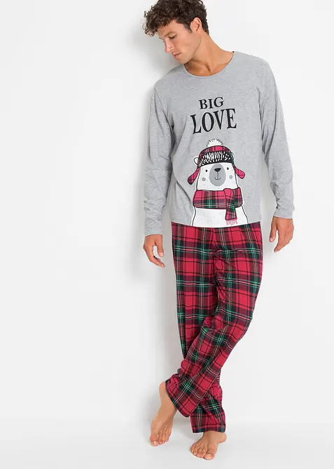 Pyjama mit Bio-Baumwolle und langen Ärmeln, bonprix