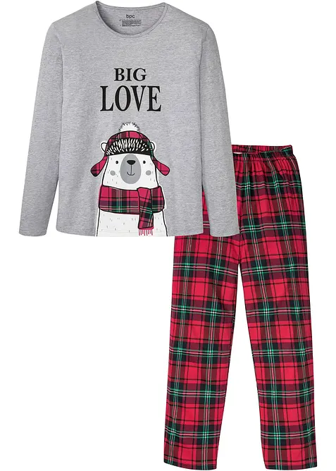 Pyjama mit Bio-Baumwolle und langen Ärmeln, bonprix