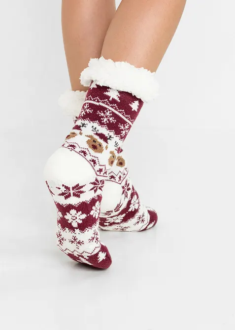 Kuschelsocken mit Teddyfutter mit recyceltem Polyester, bonprix