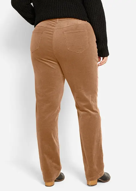 Pantalon droit en velours c&ocirc;tel&eacute; extensible, bonprix