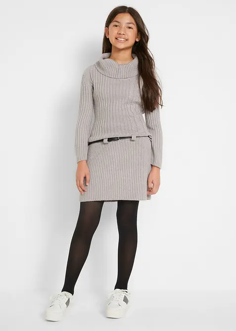 Robe en maille avec ceinture (ens. 2 pces), bonprix