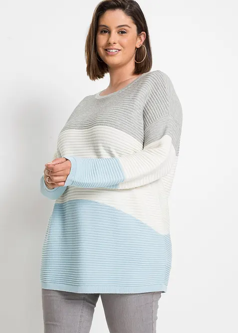 Longpullover mit Rippmuster, bonprix