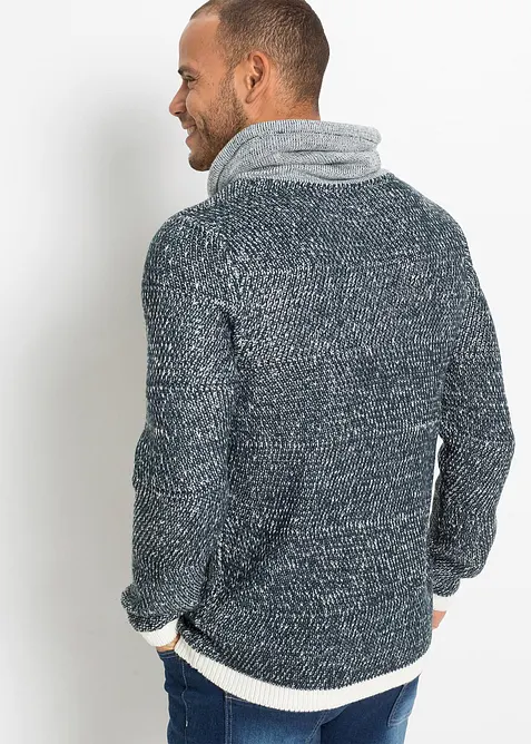 Pullover mit Schalkragen und Kontrastdetails, bonprix