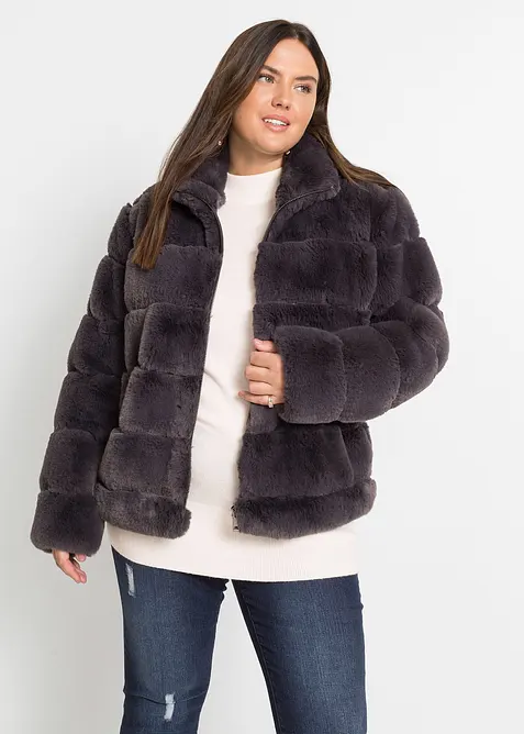 Veste zipp&eacute;e en peluche, bonprix